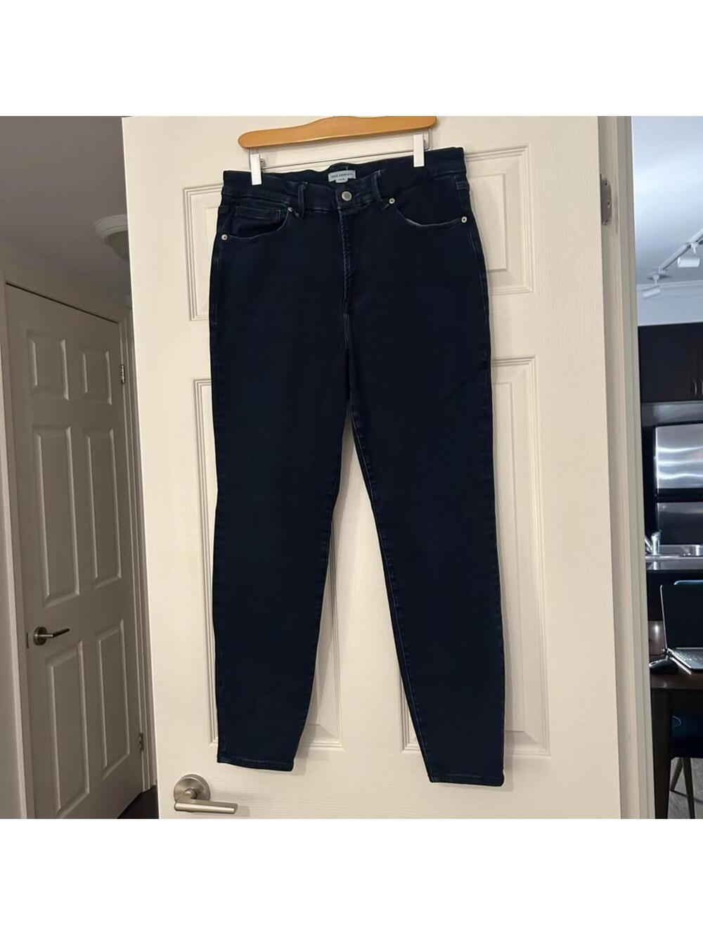 Good American Always Fits Good Legs Skinny Jeans, dark blue